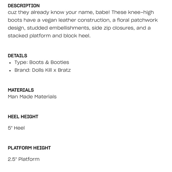 Dolls Kill Superstar Status Platform Bratz Boots - Picture 3 of 9